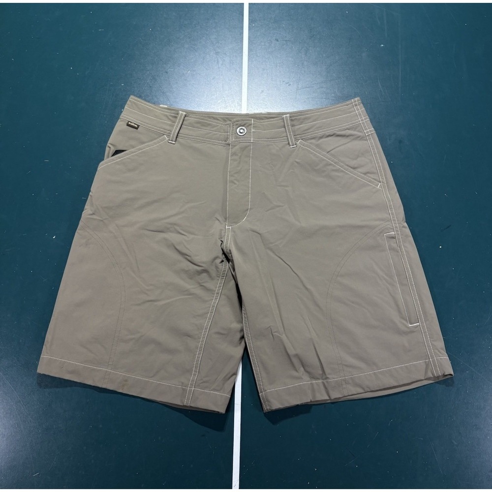 Kuhl Renegade Shorts Men's 35 Light Brown 10"Inseam Cargo Hiking Outdoors Nylon